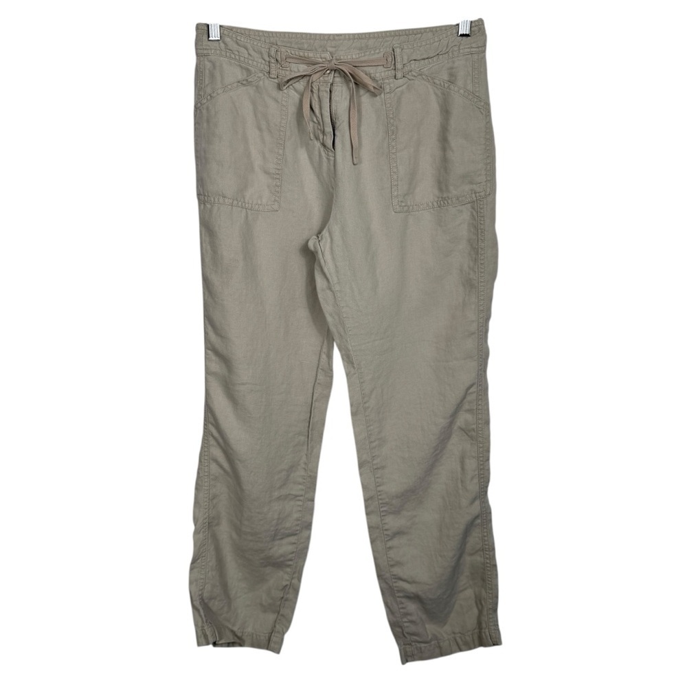 Garnet Hill Linen Tapered Pants, Size 10P